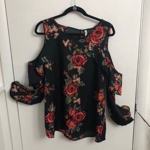 Live 4 Truth | Cold shoulder Rose blouse | 1x